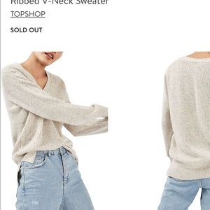 Topshop Ribbed v neck sweater size 8